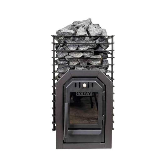 Cozy Heat Quattro Thru-Wall Wood-Fired Sauna Stove with Stones
