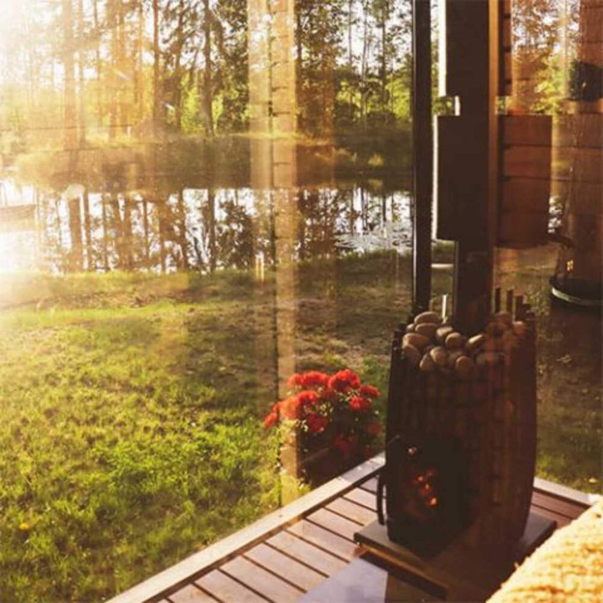 Cozy Heat SW Cylindrical Wood-Burning Sauna Stove with Sauna Stones