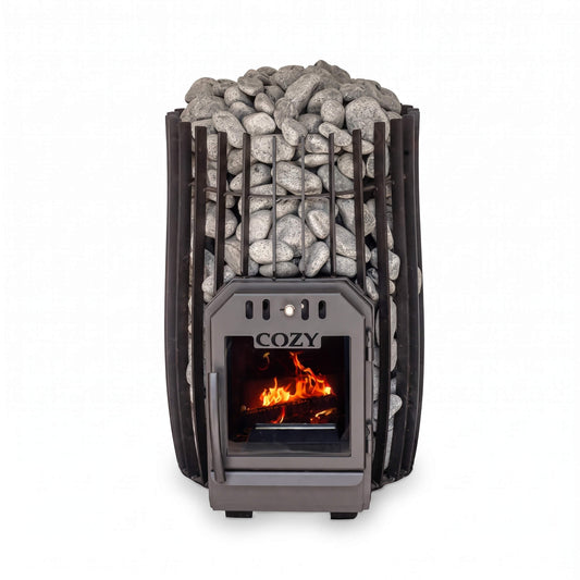 Cozy Heat SW Cylindrical Wood-Burning Sauna Stove with Sauna Stones