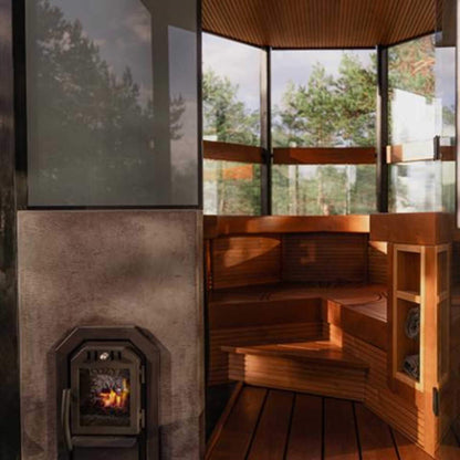 Cozy Heat SW Through-Wall Wood-Burning Sauna Stove with Stones
