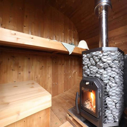 Cozy Heat Floor-Mount Wood-Burning Sauna Stove with Chimney Kit and Stones