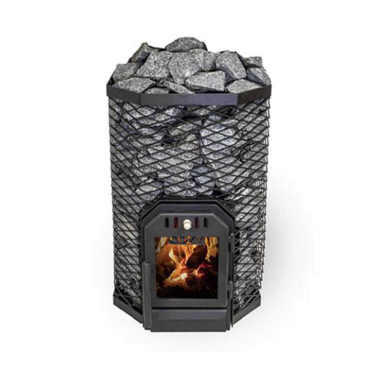 Cozy Heat Floor-Mount Wood-Burning Sauna Stove with Chimney Kit and Stones