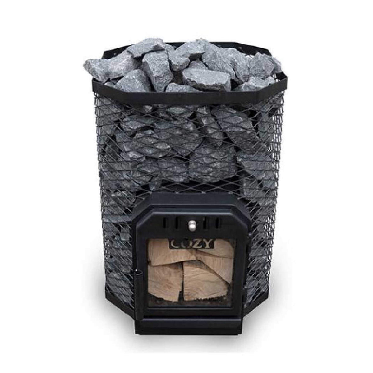 Cozy Heat Floor-Mount Wood-Burning Sauna Stove with Chimney Kit and Stones