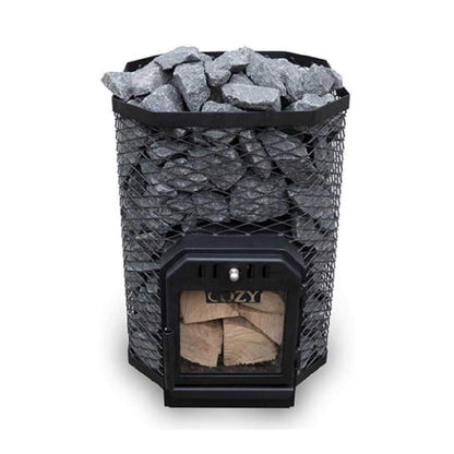 Cozy Heat Floor-Mount Wood-Burning Sauna Stove with Chimney Kit and Stones