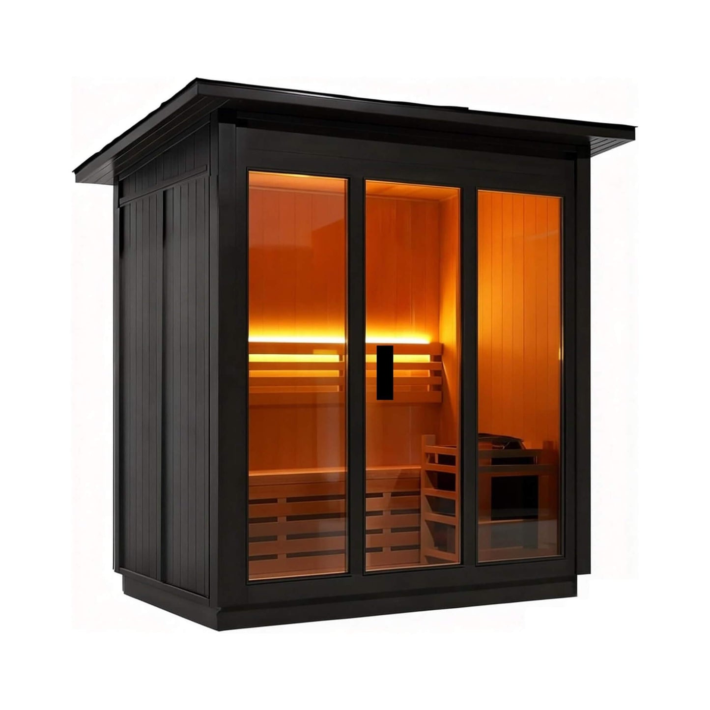 Custom 8-Person Luxury Canadian Hemlock Outdoor Steam Sauna With Heater And Stones [Made-To-Order] (SAK95107)