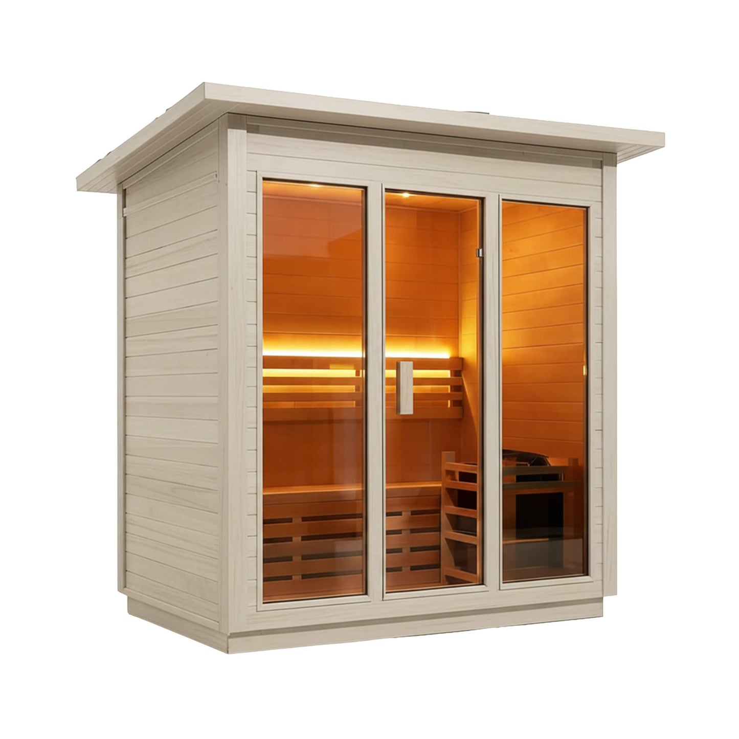 Custom 6-Person Luxury Spruce Outdoor Steam Sauna With Heater And Stones [Made-To-Order] (SAK20378)