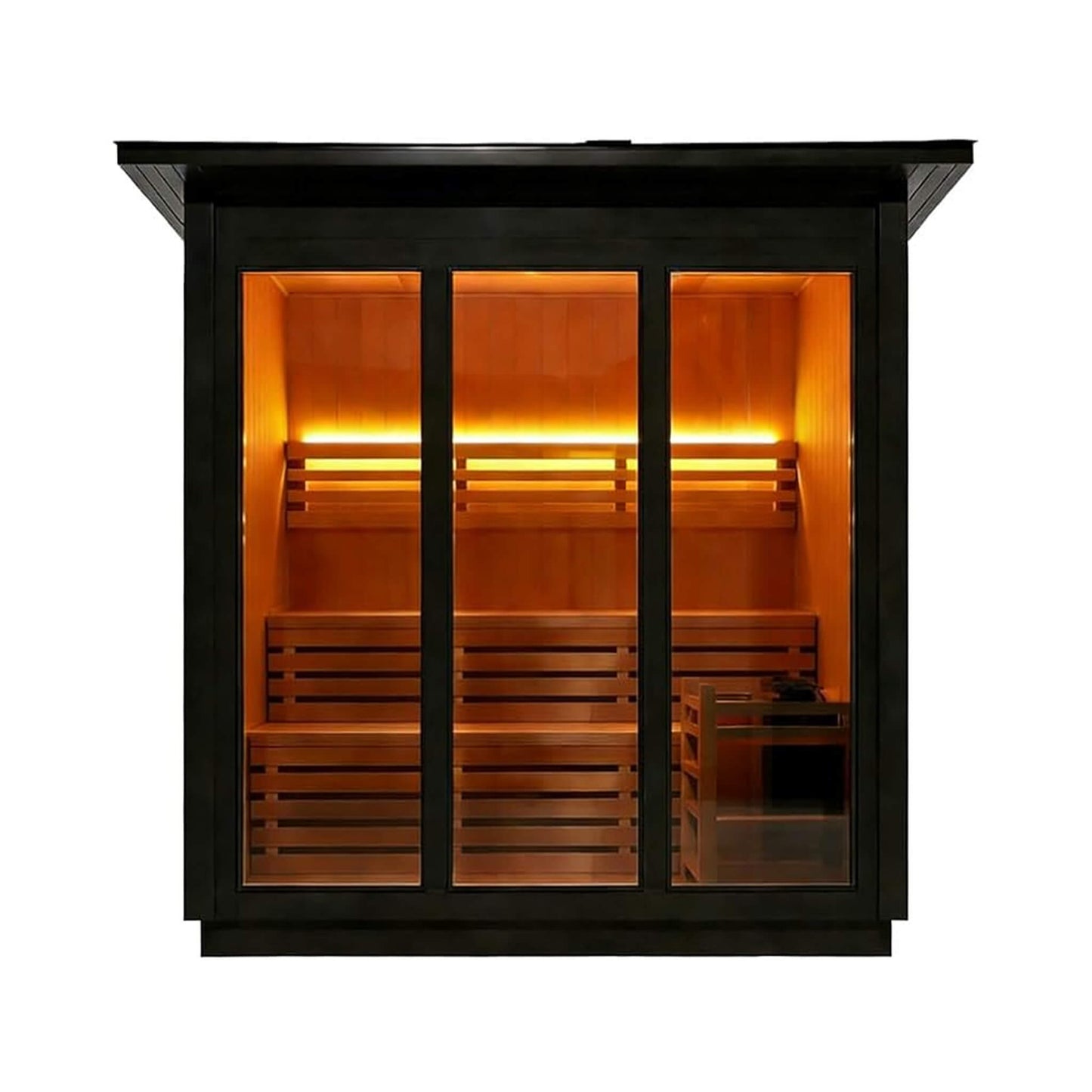 Custom 6-Person Luxury Canadian Hemlock Outdoor Steam Sauna With Heater And Stones [Made-To-Order] (SAK63821)