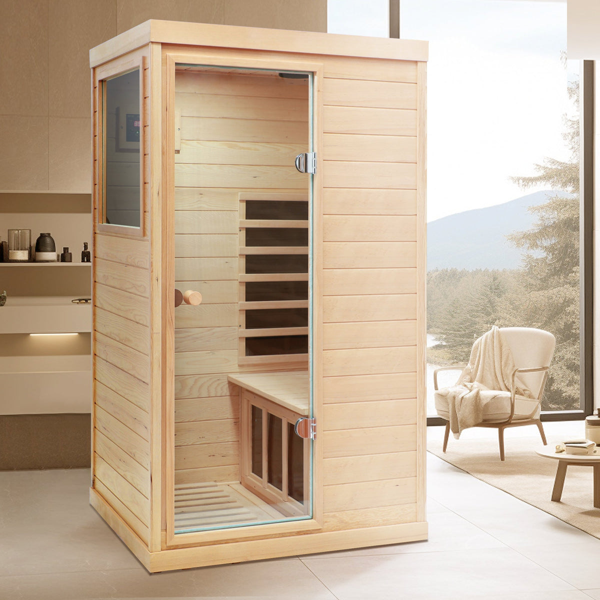 Canadian Hemlock 1-Person Far Infrared Sauna