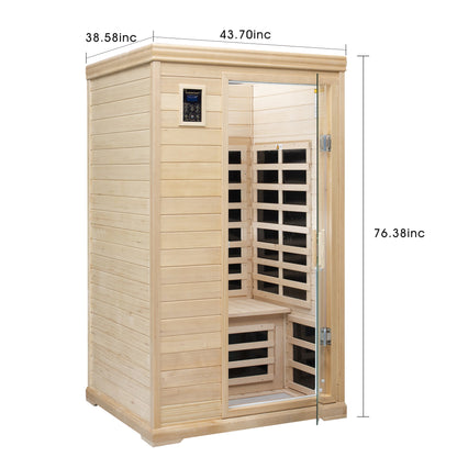 Two-Person Far-Infrared Hemlock Indoor Sauna Room