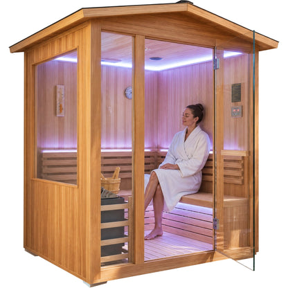 6000W Outdoor Traditional Steam Sauna for 4 People