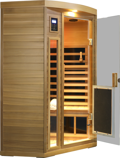 Low EMF Two person Far-infrared Red cedar Deluxe indoor pentagonal sauna room