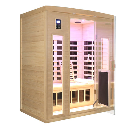 Hemlock Wood Far-Infrared Indoor Three Person Sauna Room