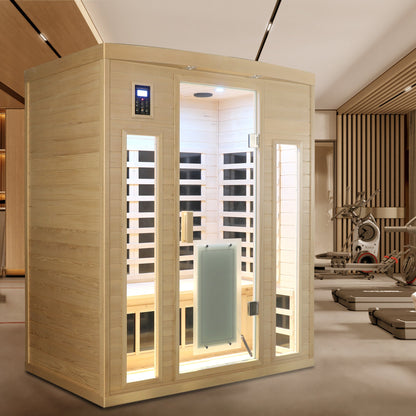 Hemlock Wood Far-Infrared Indoor Three Person Sauna Room