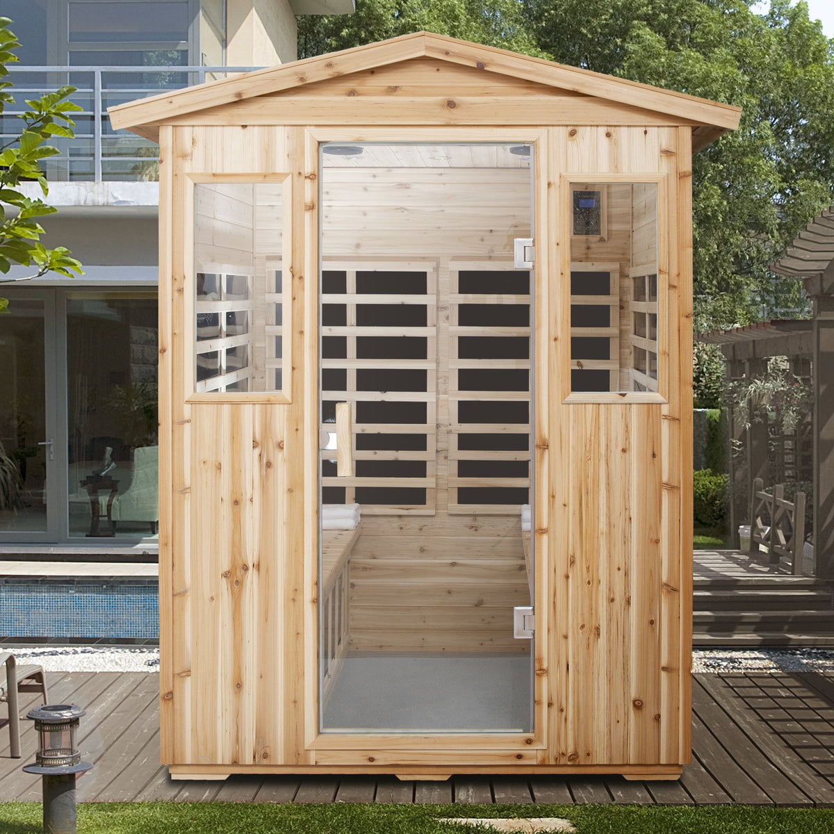 4-Person Far-Infrared Outdoor Sauna Room | Old Fir