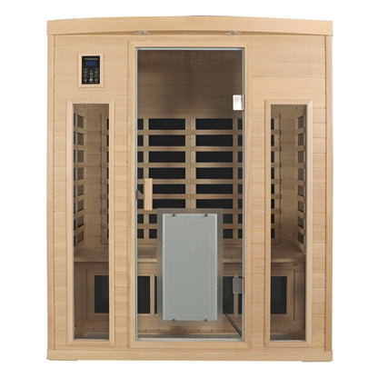 3-Person Hemlock Far-Infrared Sauna with Bluetooth & Lights