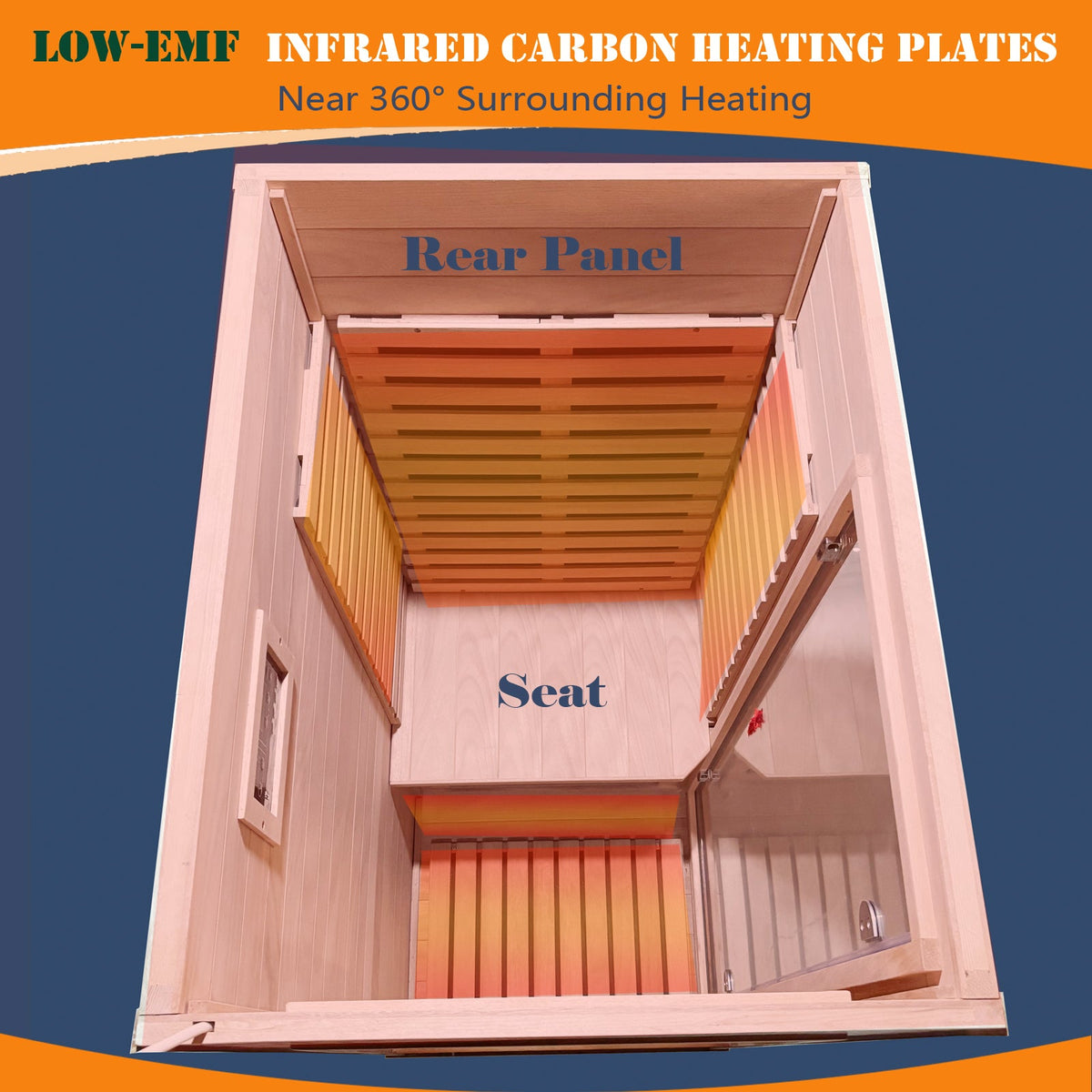 Infrared Indoor Dry Sauna Room with Bluetooth Audio & LCD Touch Control