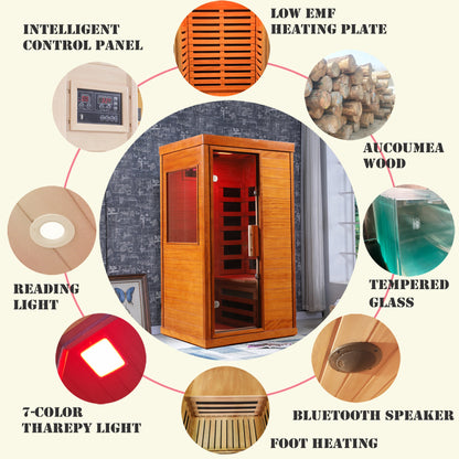 Infrared Indoor Dry Sauna Room with Bluetooth Audio & LCD Touch Control
