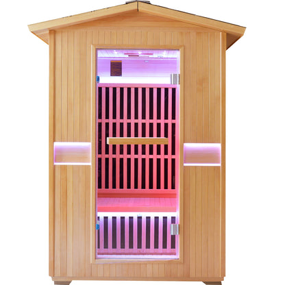 Outdoor Far Infrared Sauna for Two – 2000W Canadian Hemlock