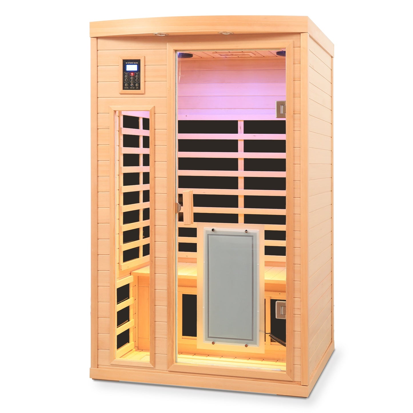 Low EMF Hemlock Wood Far-Infrared Indoor Two-Person Sauna Room