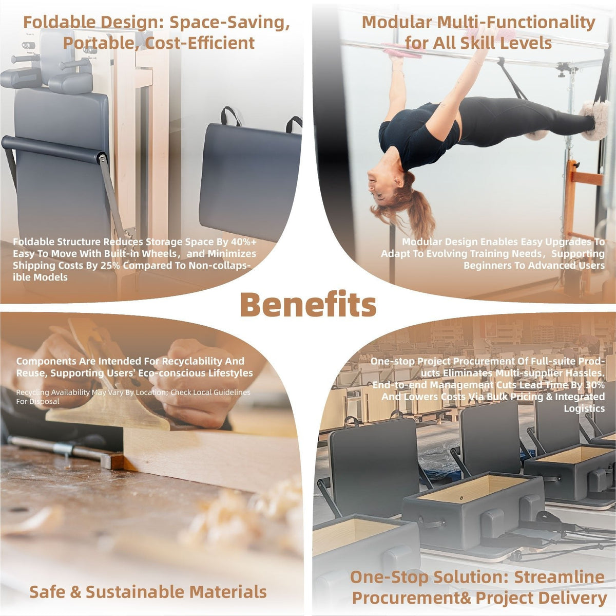 MedEq DCF-01 Folding Wooden Pilates Reformer