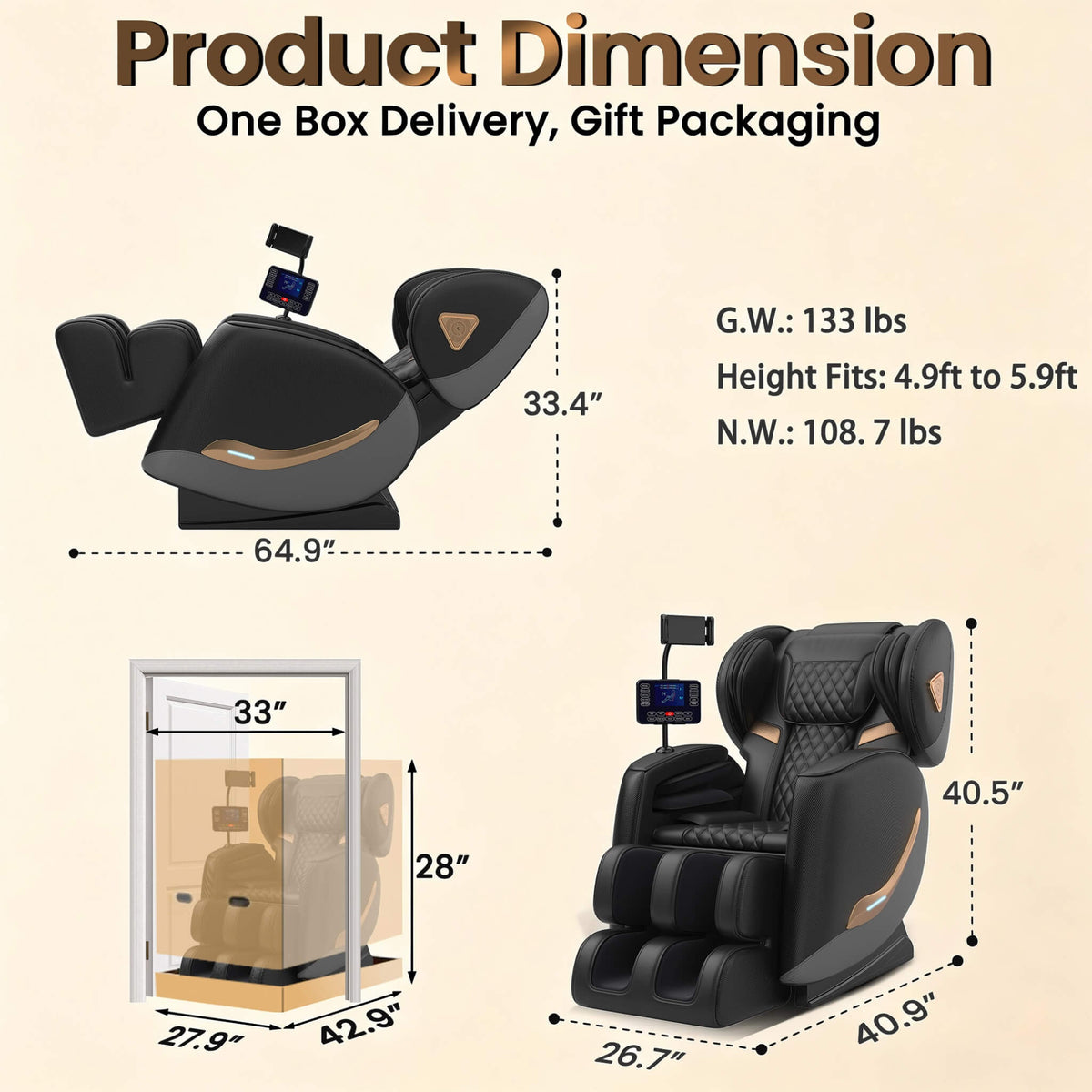 Halo Full-Body Zero-Gravity Heated Massage Chair