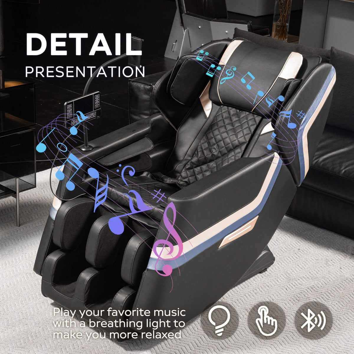 Zero-Gravity Massage Chair Recliner | 6-Roller Full Body Massage