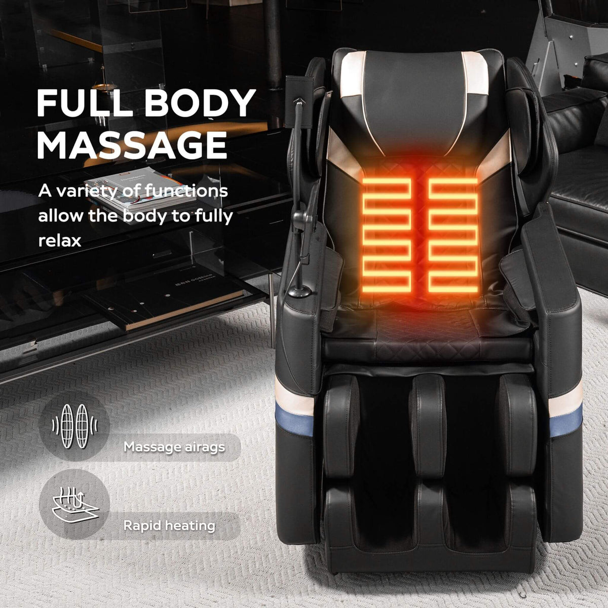 Zero-Gravity Massage Chair Recliner | 6-Roller Full Body Massage