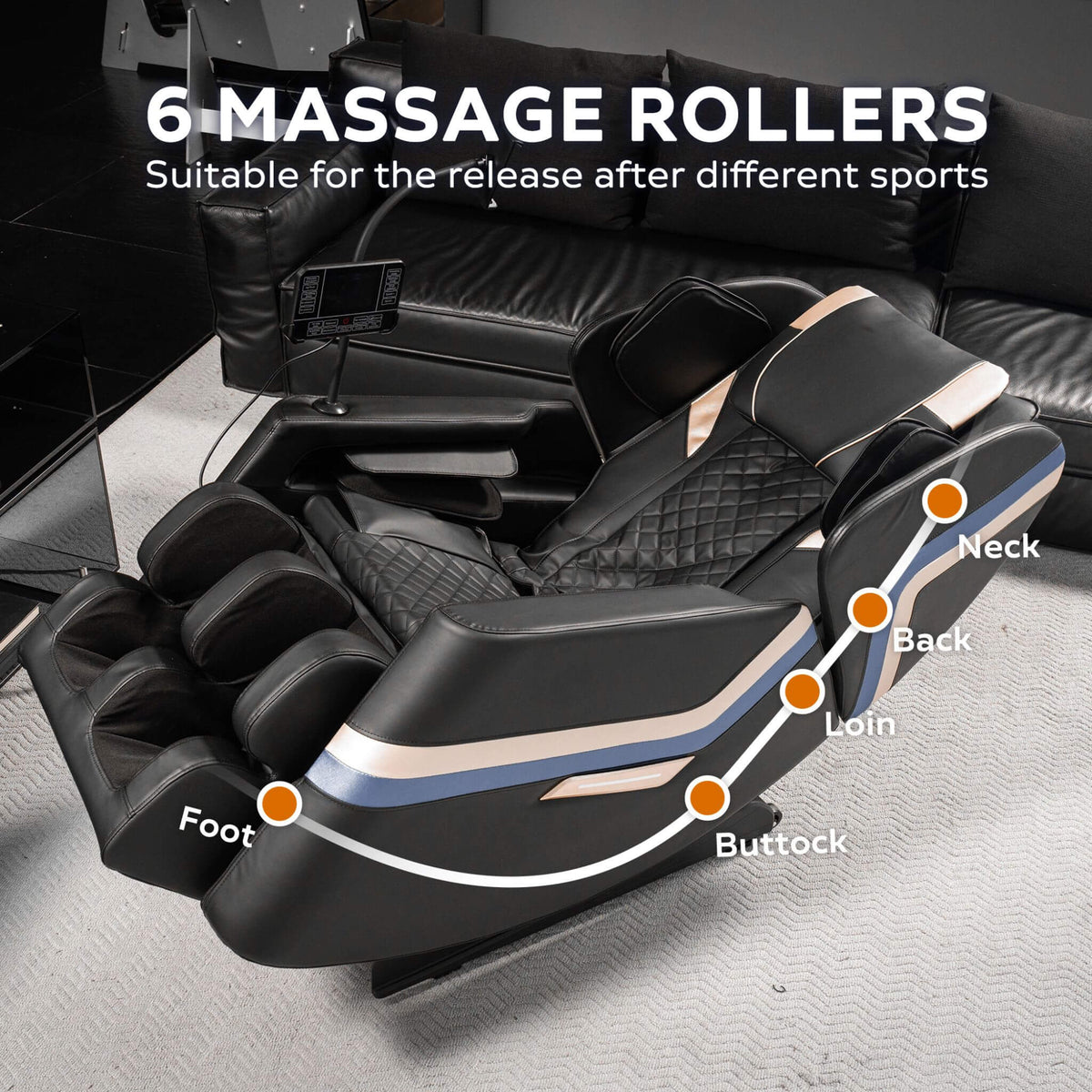 Zero-Gravity Massage Chair Recliner | 6-Roller Full Body Massage