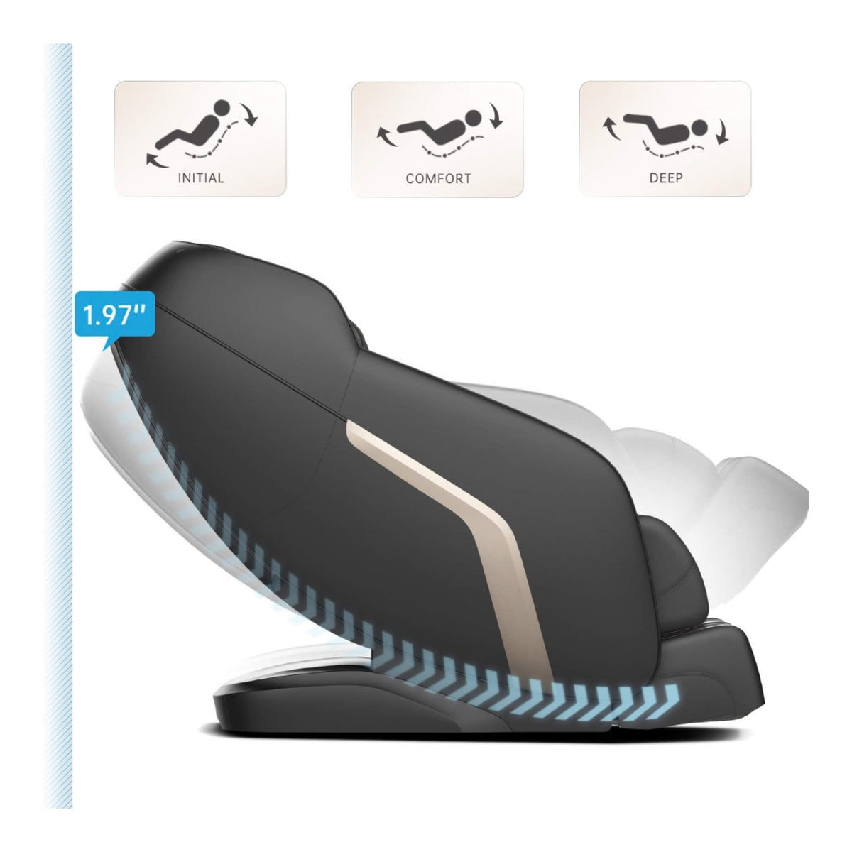 Pulse Zero-Gravity SL-Track Heated Massage Chair with Bluetooth