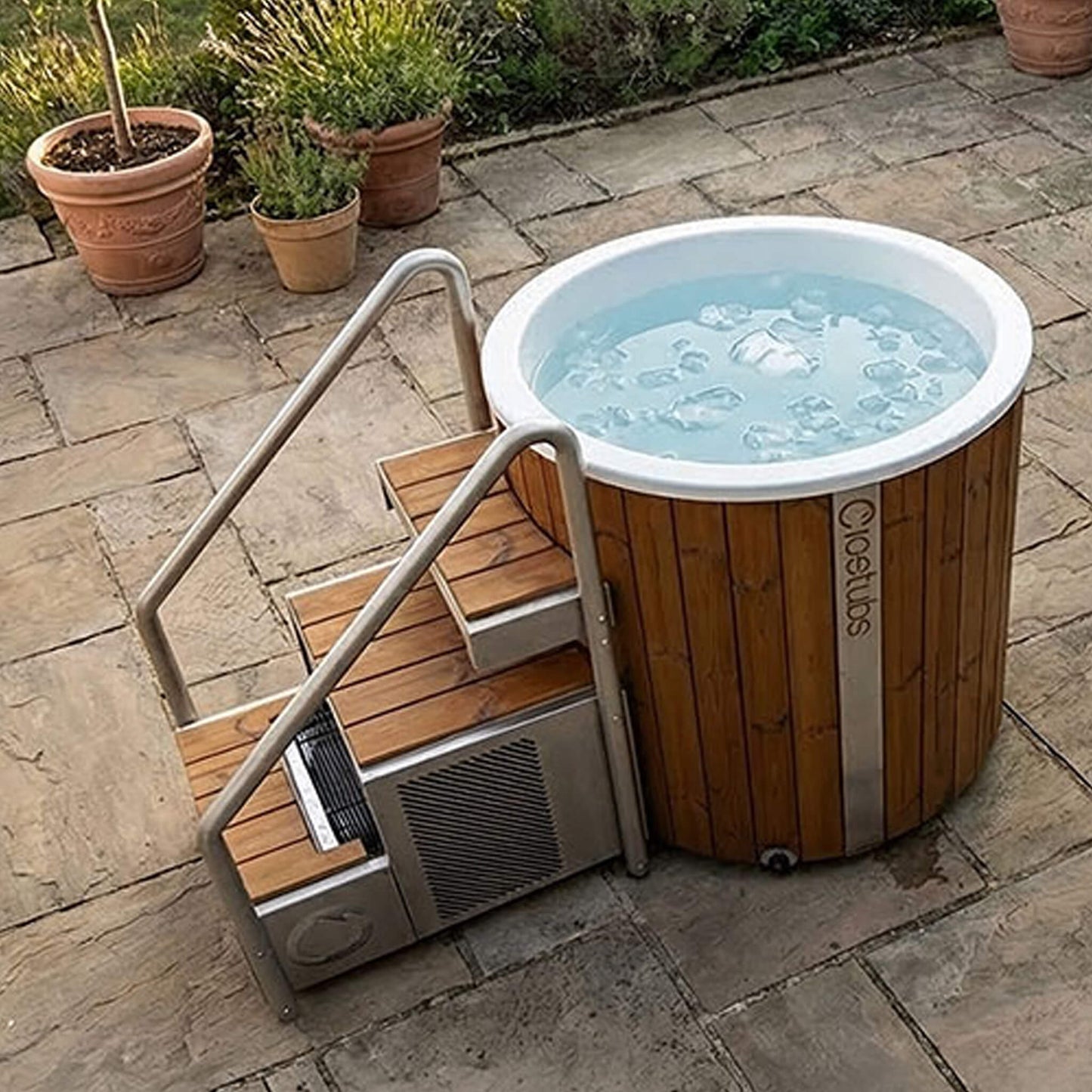 Icetubs IceBarrel XL Thermowood And Fiberglass Cold Plunge Immersion Tub (SAK35418)