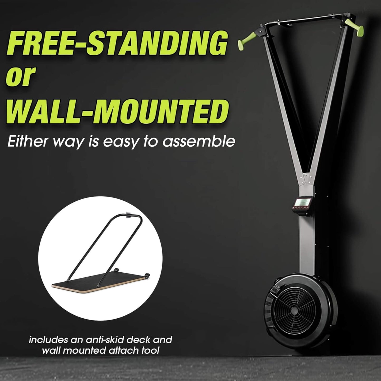 Rovix Indoor Ski Glider Training Machine – 10-Level Resistance | LED Monitor | Wall or Bracket Mount
