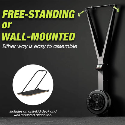 Rovix Indoor Ski Glider Training Machine – 10-Level Resistance | LED Monitor | Wall or Bracket Mount