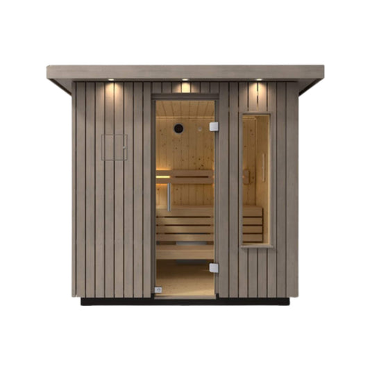 Kohler C2 Outdoor Sauna Kit – Weathered Grey Spruce | 3, 5 & 6 Person