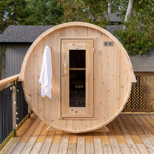 Dundalk Leisurecraft Harmony Barrel Sauna | 4-Person | Eastern White Cedar | CTC22W