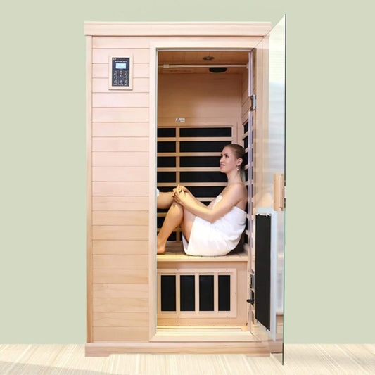 Thermora Ivara 2-Person Hemlock Wood Far Infrared Sauna with Glass Door, 1750W
