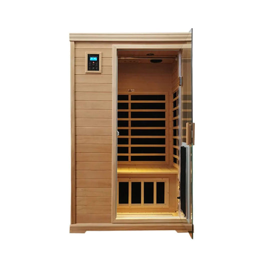 Thermora Ivara 2-Person Hemlock Wood Far Infrared Sauna with Glass Door, 1750W