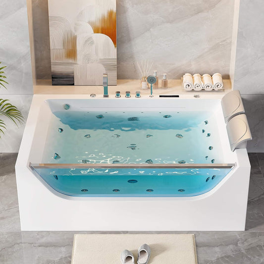 Novara 71" 2-Person Jetted Whirlpool Tub | Hydro Massage & Thermostat Control