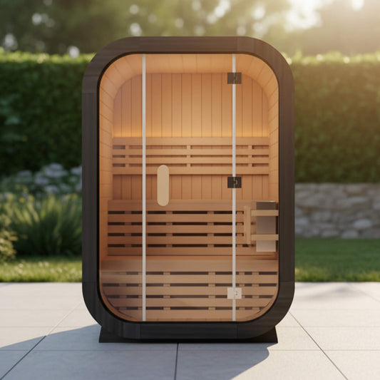 Thermora Lund 2-Person Outdoor Cube Sauna Kit | Spruce Wood & 4.5kW Electric Stove