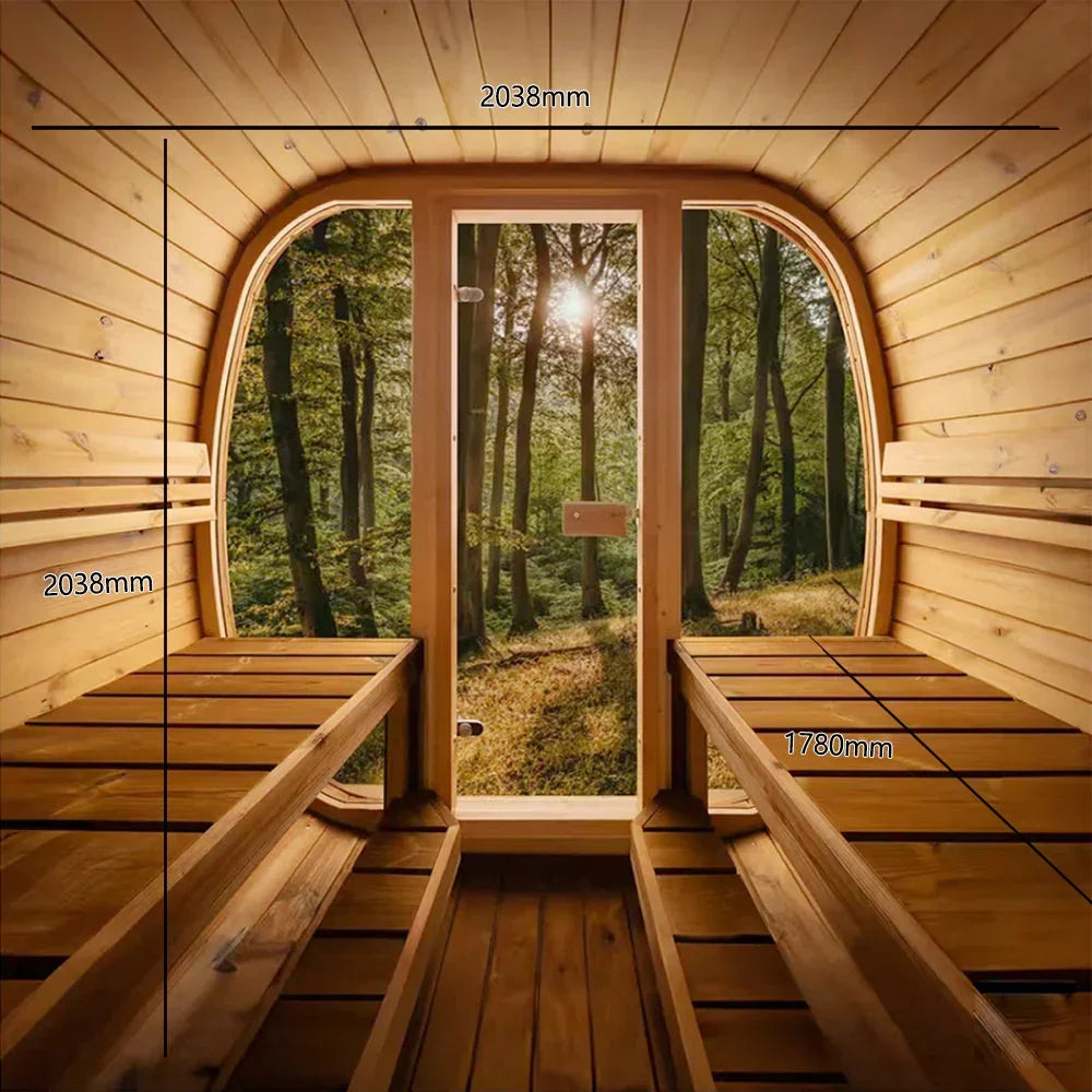 Orivon Wellness Auris Two Outdoor Red Cedar Sauna, 3–4 Person