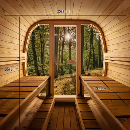 Orivon Wellness Auris Two Outdoor Red Cedar Sauna, 3–4 Person