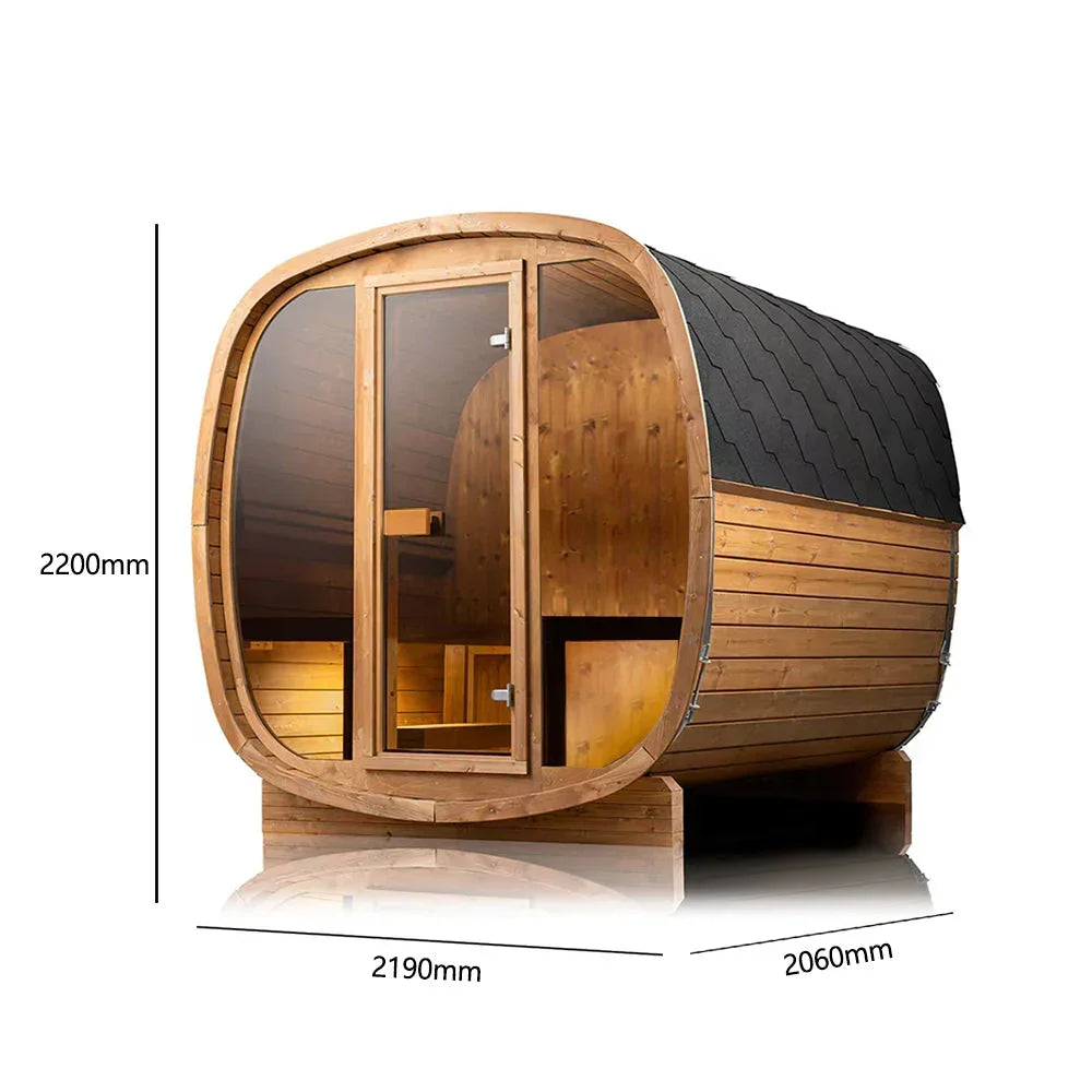 Orivon Wellness Auris Two Outdoor Red Cedar Sauna, 3–4 Person