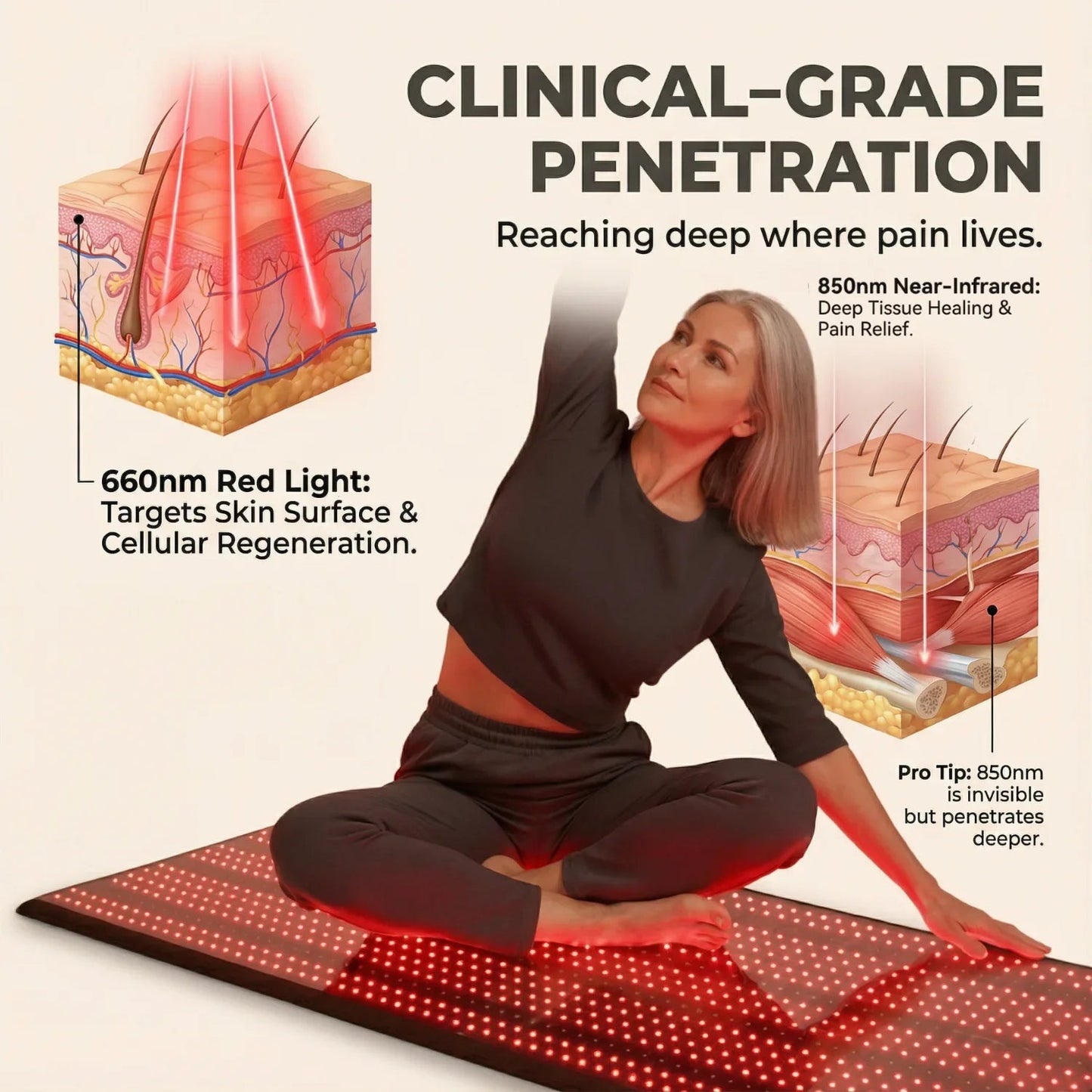 Nicebeam Full Body Red Light Therapy Mat