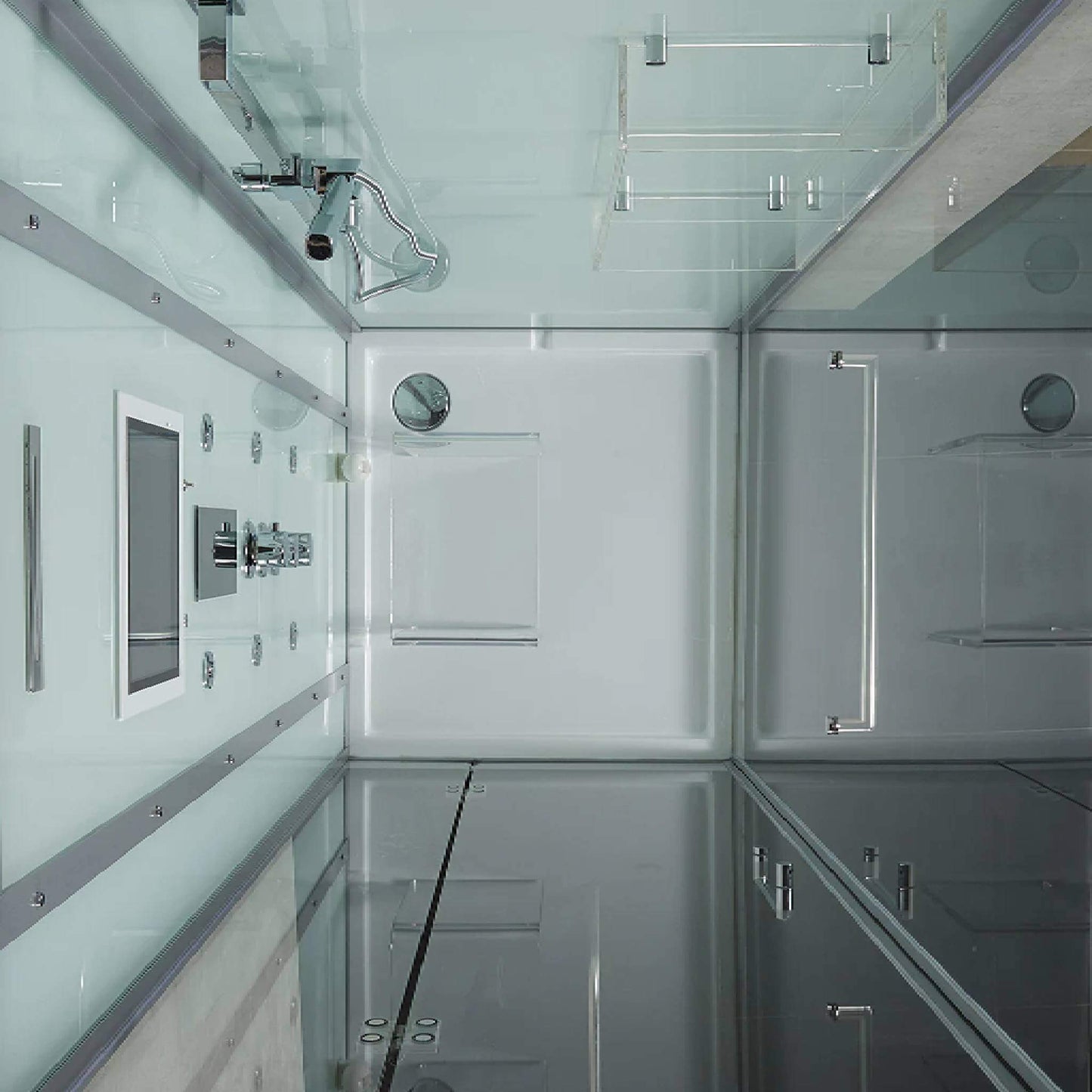 Maya Bath Platinum Arrezo Steam Shower With Rainfall Ceiling Shower (SAK75924)