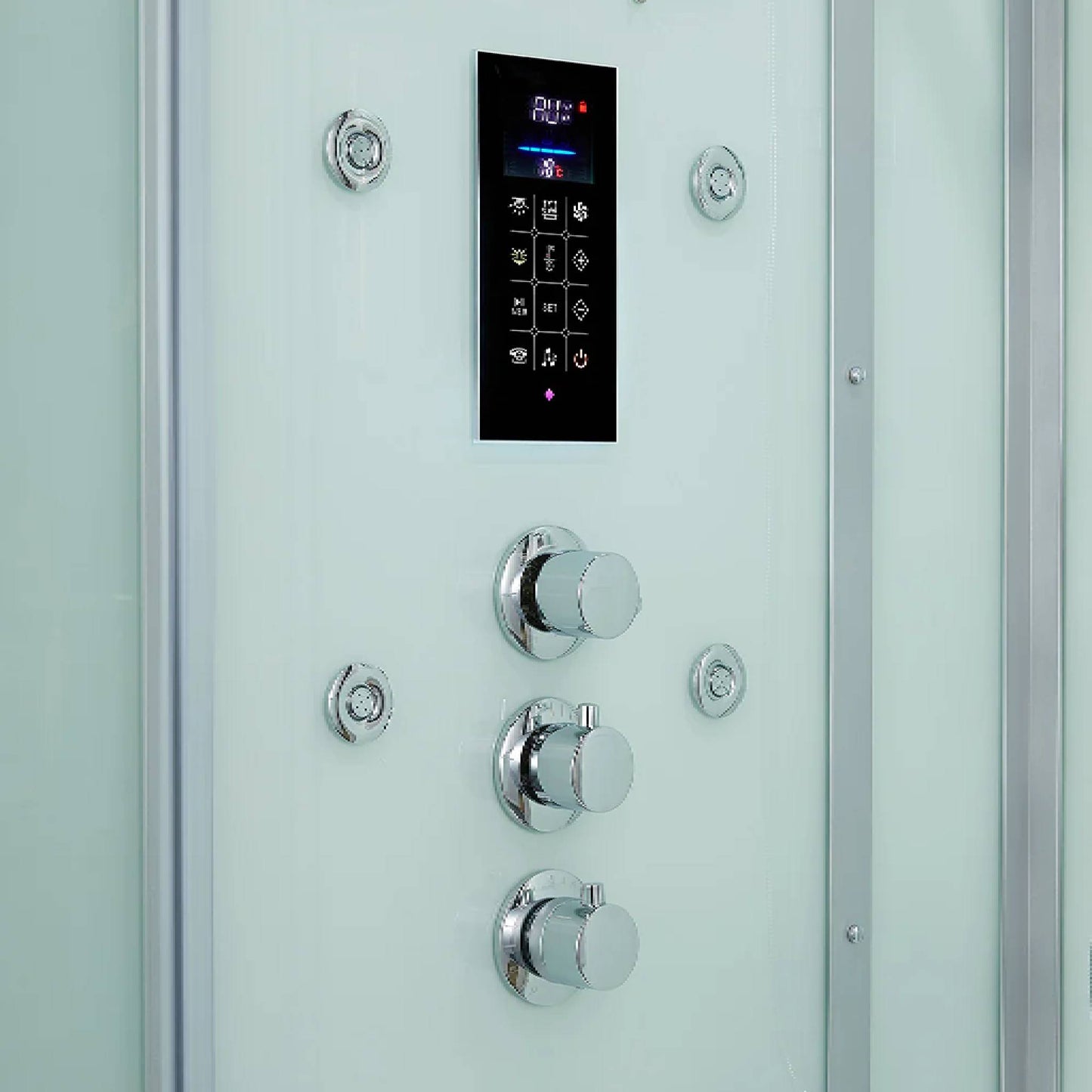 Maya Bath Platinum Arrezo Steam Shower With Rainfall Ceiling Shower (SAK75924)