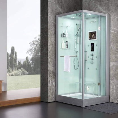 Maya Bath Platinum Arrezo Steam Shower With Rainfall Ceiling Shower (SAK75924)