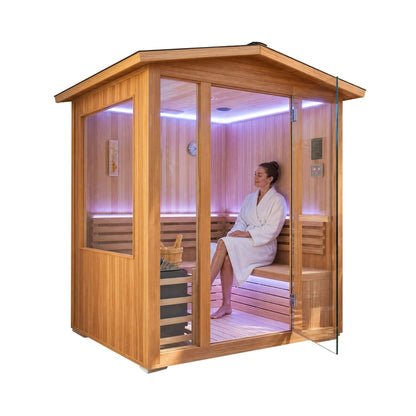 Solenne 4-Person Outdoor Traditional Sauna with 6 kW Heater