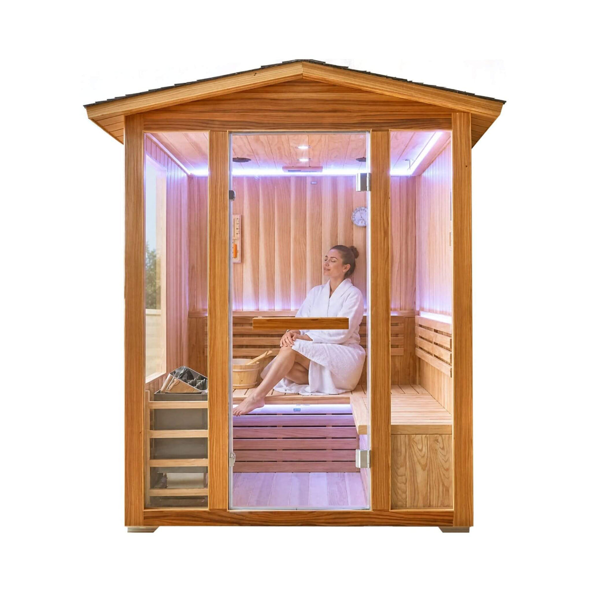 Solenne 4-Person Outdoor Traditional Sauna with 6 kW Heater
