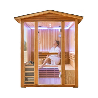 Solenne 4-Person Outdoor Traditional Sauna with 6 kW Heater