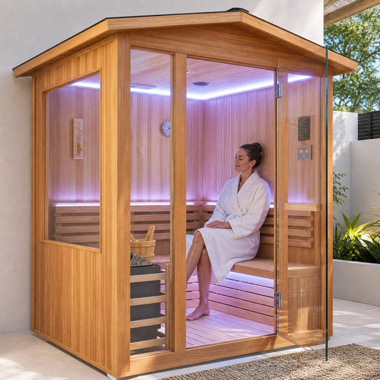 Solenne 4-Person Outdoor Traditional Sauna with 6 kW Heater