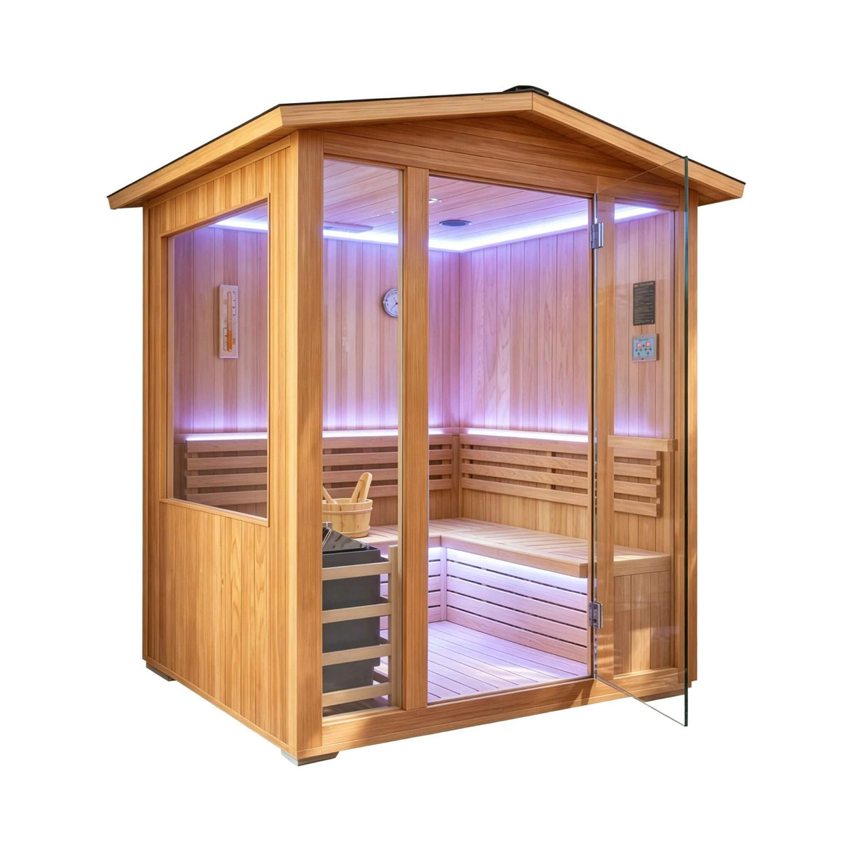 Solenne 4-Person Outdoor Traditional Sauna with 6 kW Heater